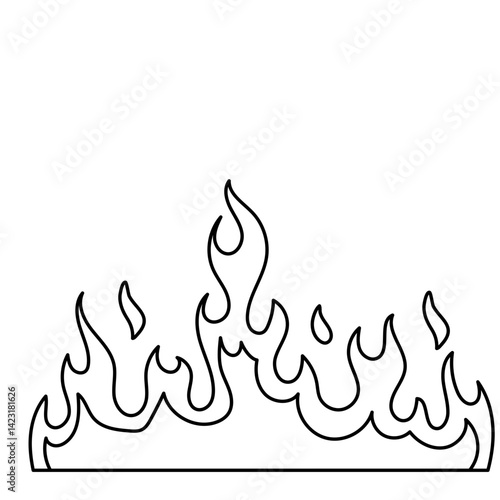 Burning Fire Outline Element