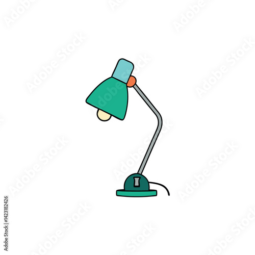 green desk lamp isolated