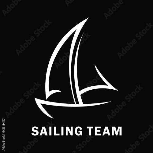 sailing team icon logo. graphic banners, posters, stickers