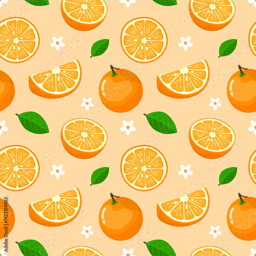 Seamless Summer Fruits Pattern, Backgrounds, Digital Paper