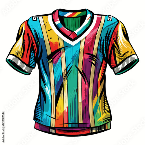Colorful Abstract Athletic Jersey with Vibrant Geometric Patterns