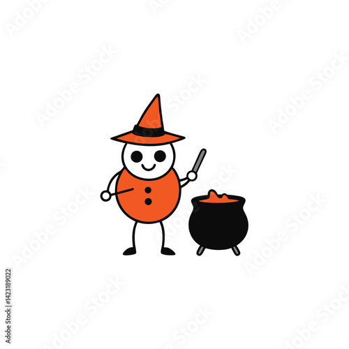 halloween witch with pumpkin