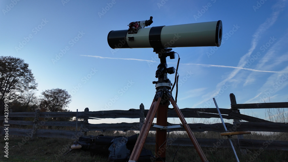 Amateur astronomy telescope for observing stars, planets and other celestial bodies.