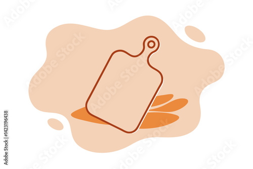 Chopping Board Simple Outline Vector Design