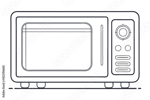 Microwave Kitchen Equipment Vector Illustration