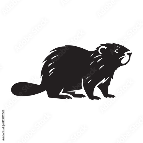 Beaver silhouette in uniform stroke vector ideal for design sets – beaver silhouette – beaver vector – beaver illustration – silhouette of beaver – beaver icon

