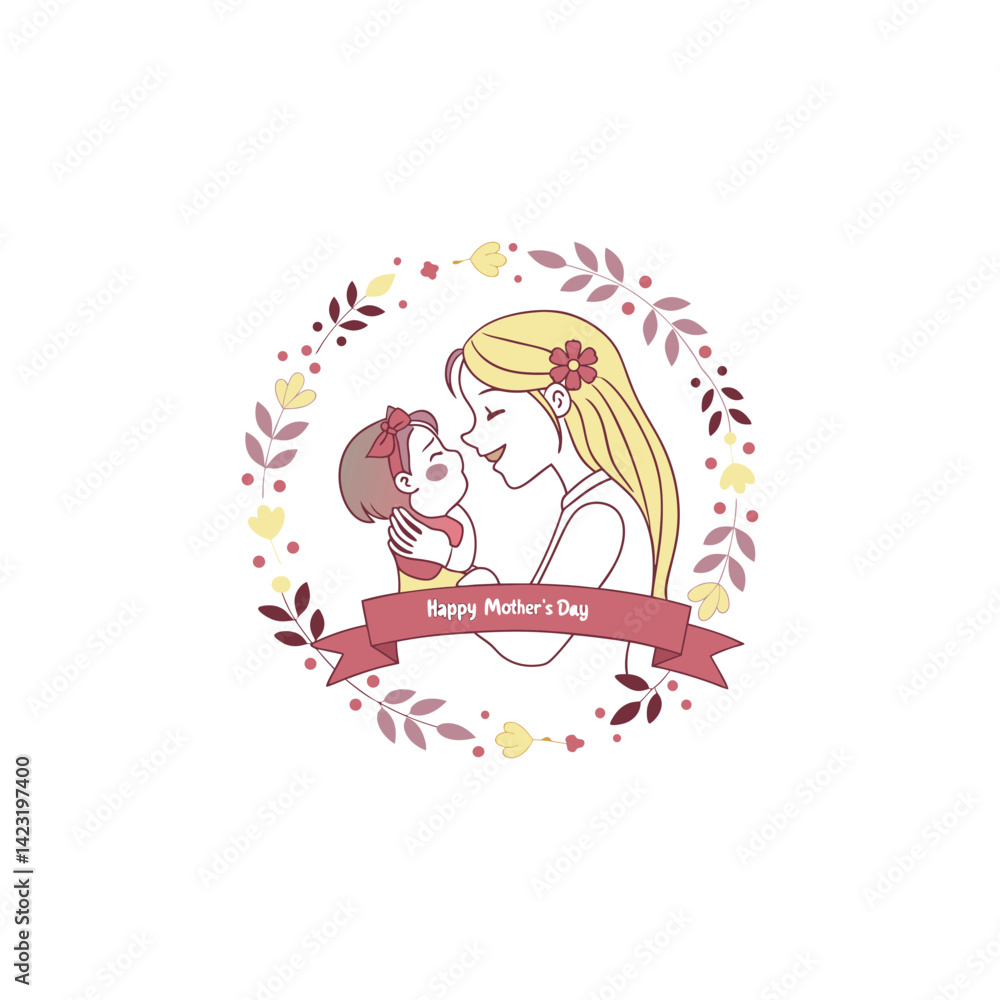 mother's day vector illustration to wish mom and celebrate the day worldwide mother's day vector illustration to wish mom and celebrate the day worldwide