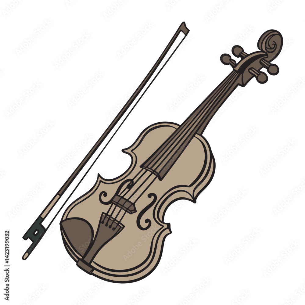 Fototapeta premium Violin vector style illustration.