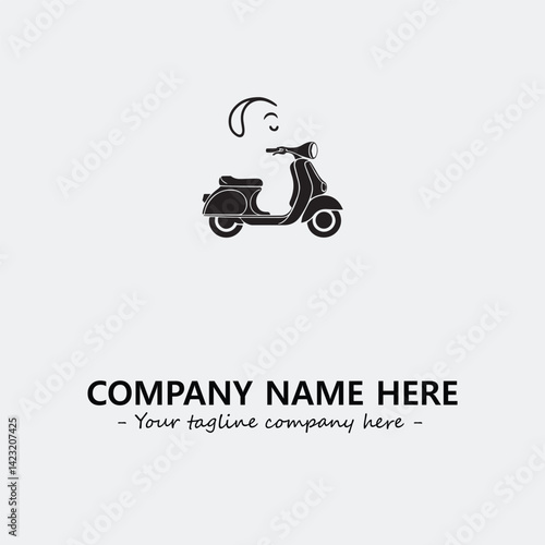 Scooter silhouette illustration black and white for logo company vector image

