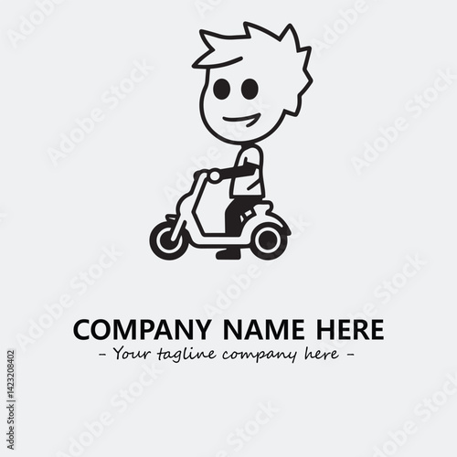 Scooter silhouette illustration black and white for logo company vector image
