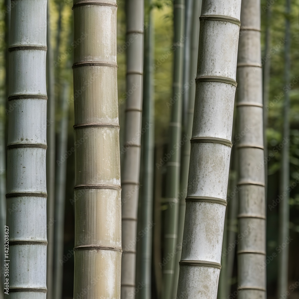 Serene Bamboo Forest, Close-up of Tall Bamboo Stalks Serene Bamboo Forest, Close-up of Tall Bamboo Stalks