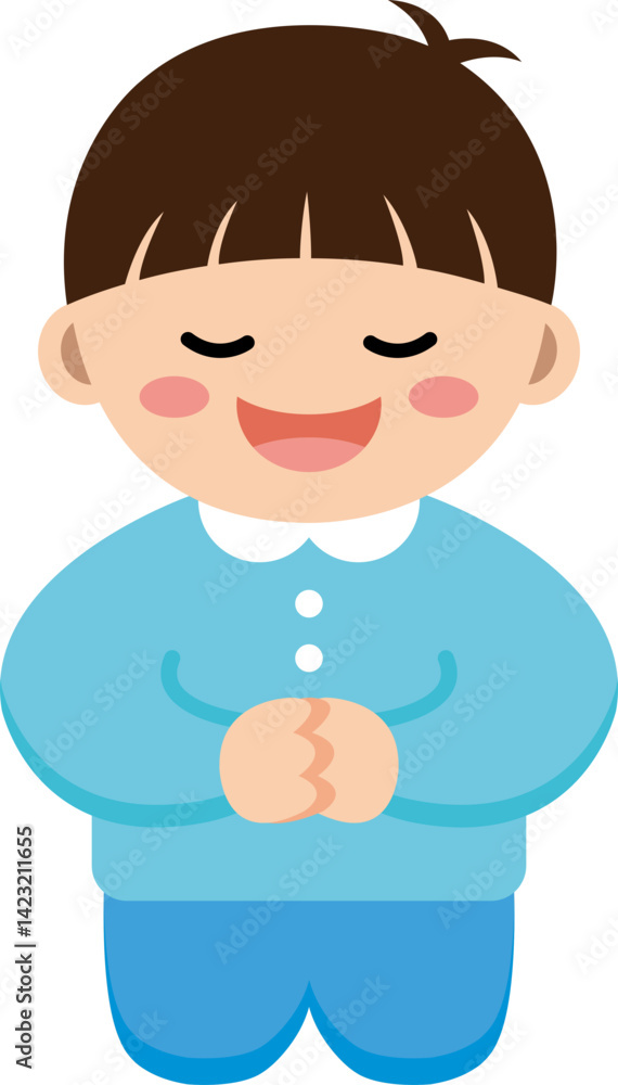 기도하는 남자 어린이 일러스트