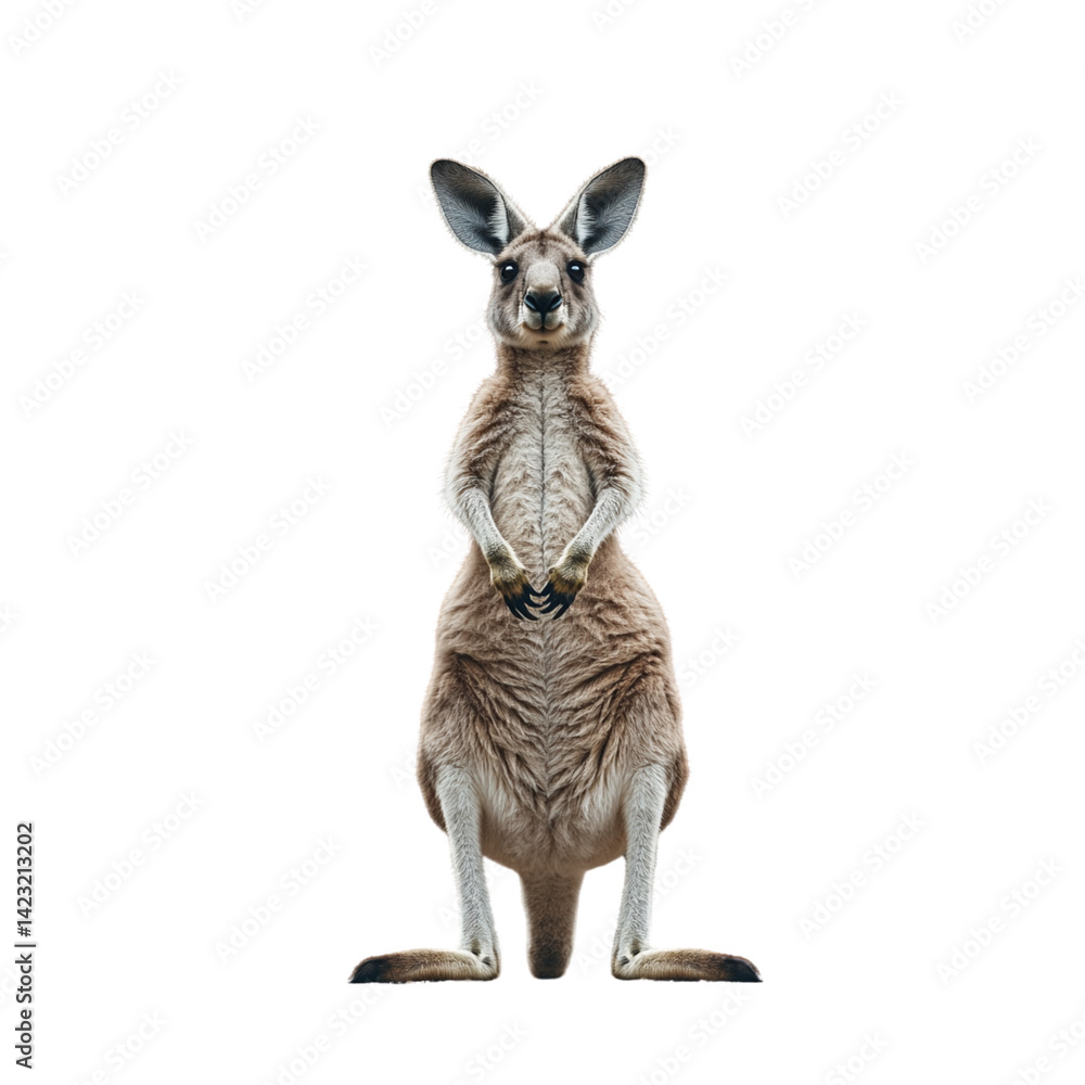 Naklejka premium Kangaroo standing upright, showcasing its unique posture and features