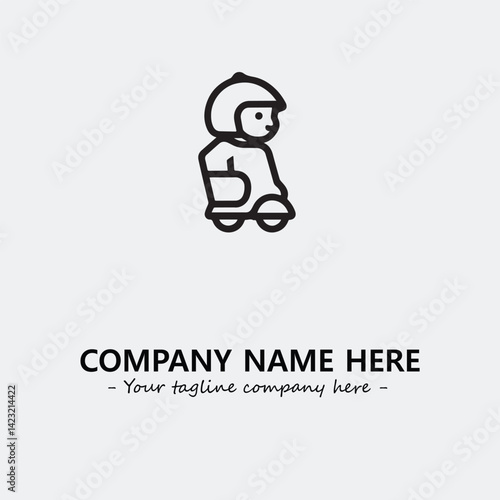 Scooter silhouette illustration black and white for logo company vector image
