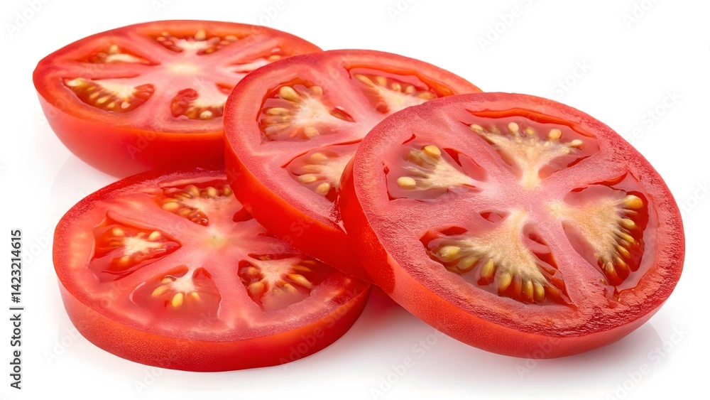 Macro Shot of Vibrant Red Tomato Slices with Juicy Detail V1 Macro Shot of Vibrant Red Tomato Slices with Juicy Detail V1