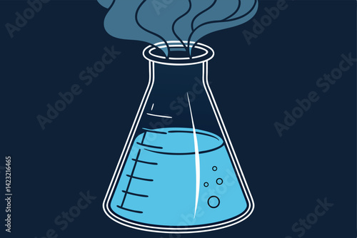 Colorful Chemistry Lab Scientific Glassware Illustration