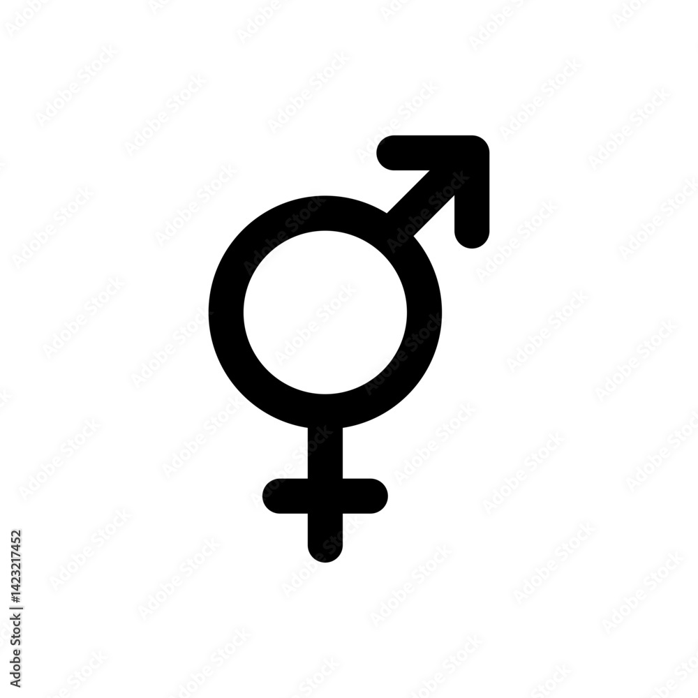 Bigender symbol icon isolate on white background. Bigender symbol icon isolate on white background.