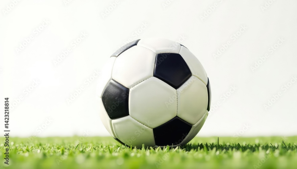 Fototapeta premium Classic football, pristine condition, against pure white backdrop , ball, sporting