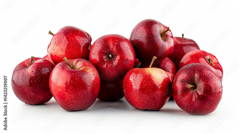 A Crimson Harvest of Sweetness: A Collection of Lustrous Red Delicious Apples, Their Smooth Skins Gleaming with a Deep, Rich Hue, Promises a Crisp, Juicy Bite and the Simple Pleasure of Nature's Bount A Crimson Harvest of Sweetness: A Collection of Lustrous Red Delicious Apples, Their Smooth Skins Gleaming with a Deep, Rich Hue, Promises a Crisp, Juicy Bite and the Simple Pleasure of Nature's Bount