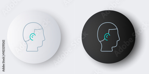 Line Hairstyle for men icon isolated on grey background. Colorful outline concept. Vector