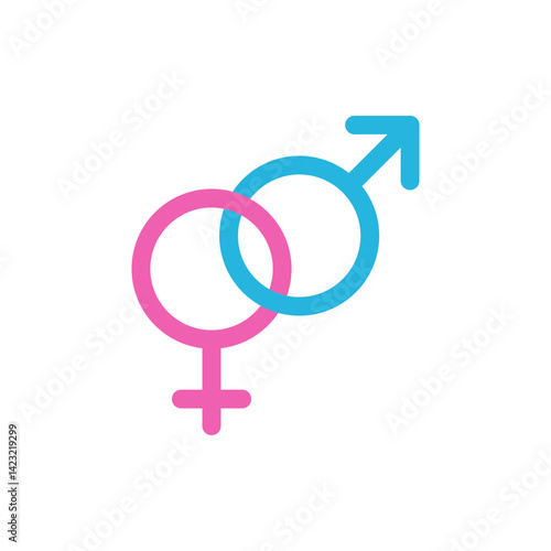 Gender symbol. Female and male icon isolate on white background.