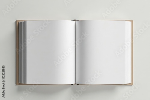Minimalist photo album with plain white pages , paper, design