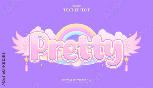 decorative editable pretty angel text effect design