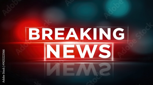 Newscast. Breaking news on a tv channel. 3D rendering of the phrase 