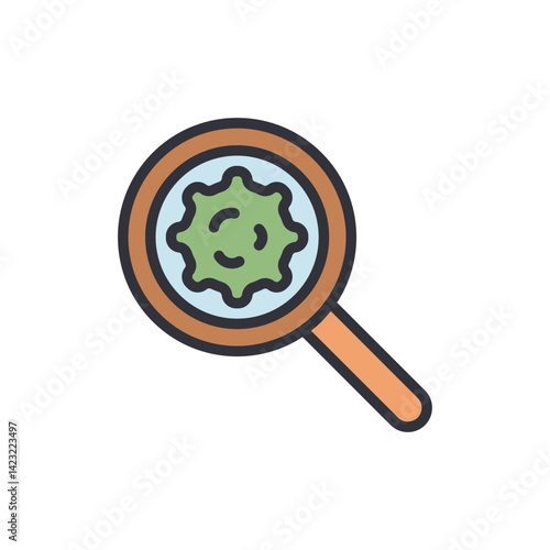 Cancer detection colored icons, minimalist vector illustration ,simple transparent graphic element .Isolated on white background