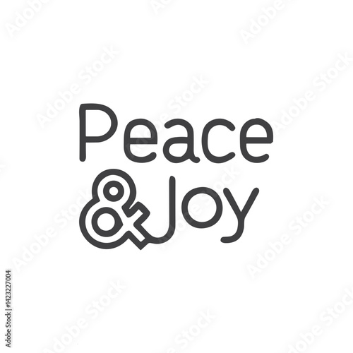 Peace and Joy Icon for Holiday Cards, Christmas Designs, Seasonal Greetings, New Year Content, Winter Celebrations, Religious Materials and Festive Decorations