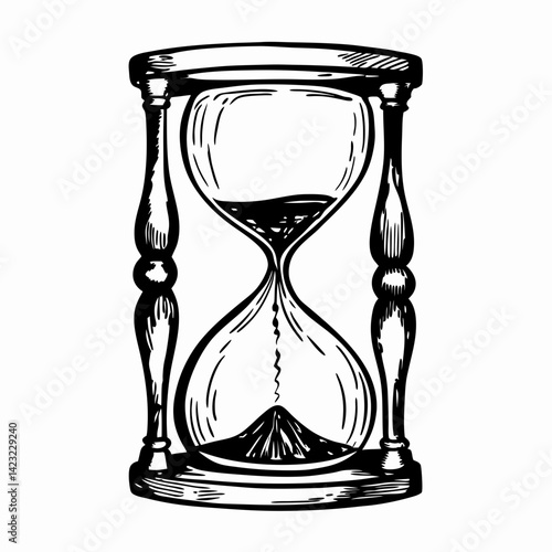 Vintage hourglass symbolizing time management and the passage of time in a classic design, representing patience and the value of time.