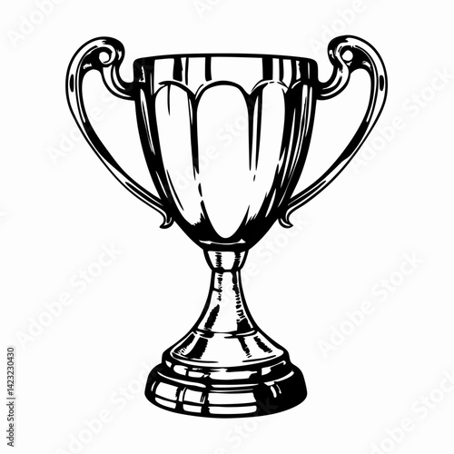 Stylish trophy symbolizing victory and achievement against a minimalist background, representing success and recognition in competitions.