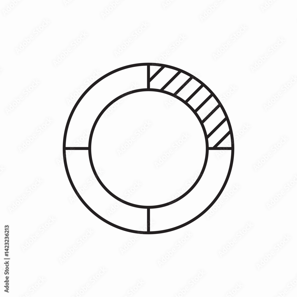 Progress circular chart data icon vector sign Progress circular chart data icon vector sign