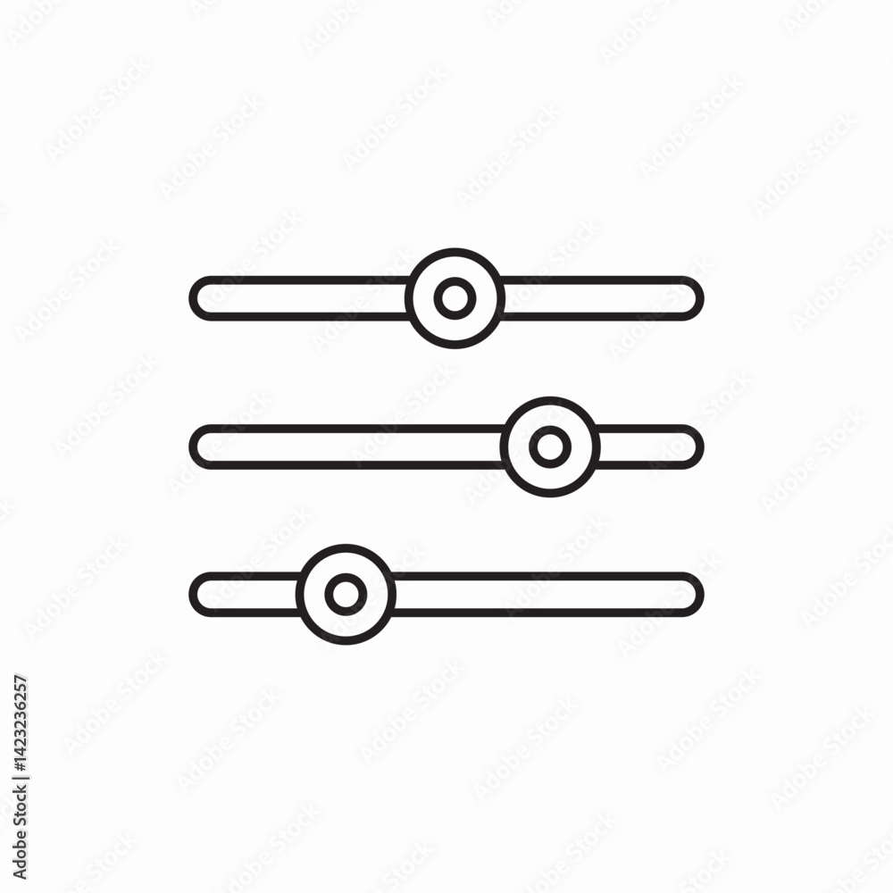 Settings slider control panel icon vector sign Settings slider control panel icon vector sign