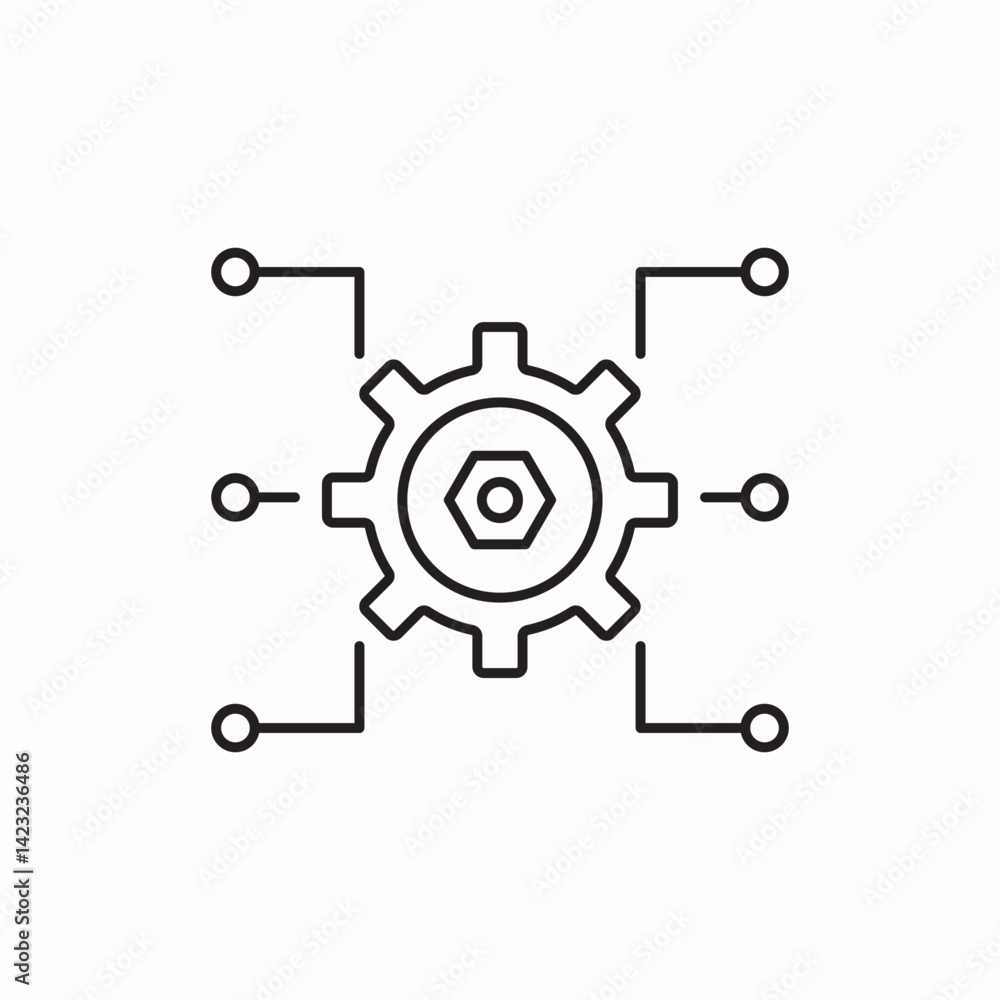 Settings gear system configuration icon vector sign Settings gear system configuration icon vector sign