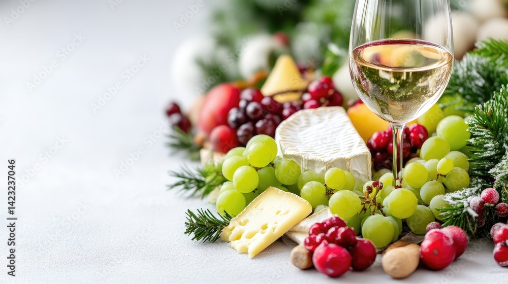 Festive Cheese and Fruit Platter with Wine Festive Cheese and Fruit Platter with Wine