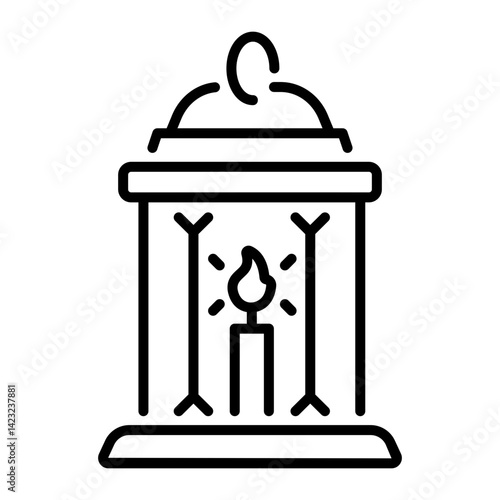 A line style icon of haunted lantern 