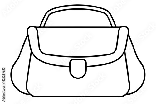 Diaper Bag Line Art Vector Illustration