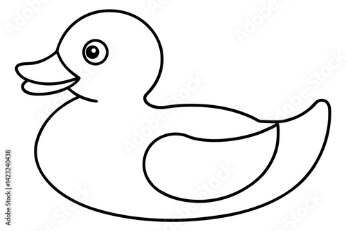 Rubber Duck Line Art Vector Illustration