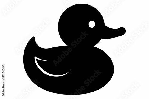 Rubber Duck Silhouette Vector Illustration