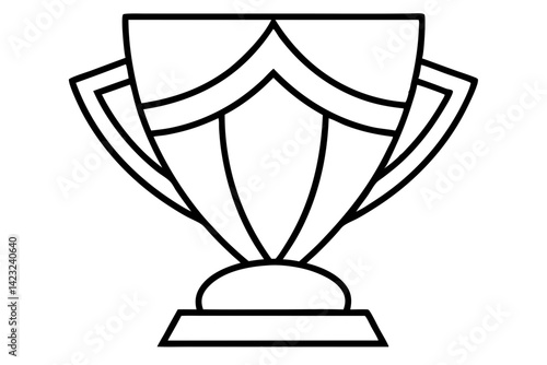 Sports Trophy Line Art Vector Illustration