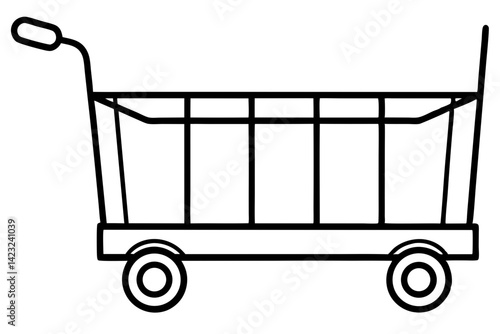 Trolley Line Art Vector Illustration