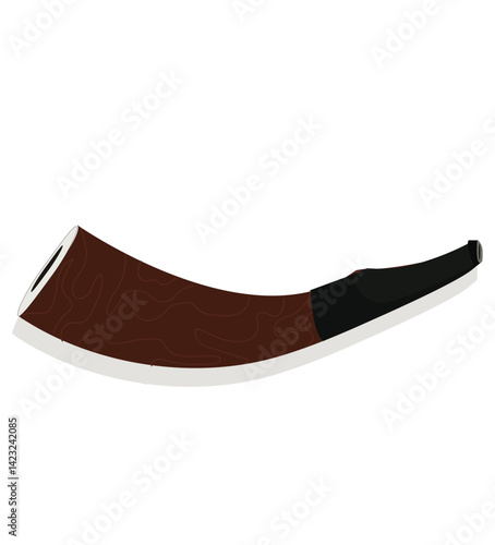 smoking pipe vector. wooden pipe