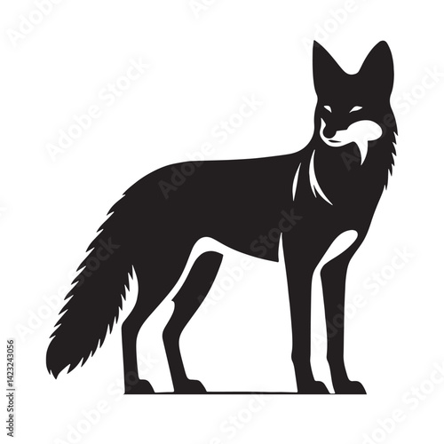 Modern vector silhouette of jackal created for sleek and stylish branding – jackal silhouette – jackal vector – jackal illustration – silhouette of jackal – jackal icon

