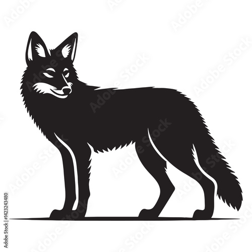 Stylized jackal icon silhouette created with smooth, flowing vector design – jackal silhouette – jackal vector – jackal illustration – silhouette of jackal – jackal icon

