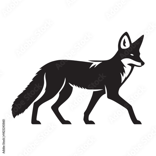 High-quality jackal silhouette in vector style designed for professional use – jackal silhouette – jackal vector – jackal illustration – silhouette of jackal – jackal icon

