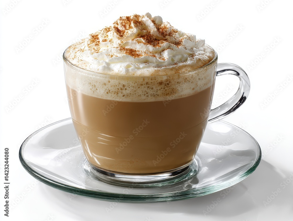 Coffee with cream and spice isolated on white background Coffee with cream and spice isolated on white background