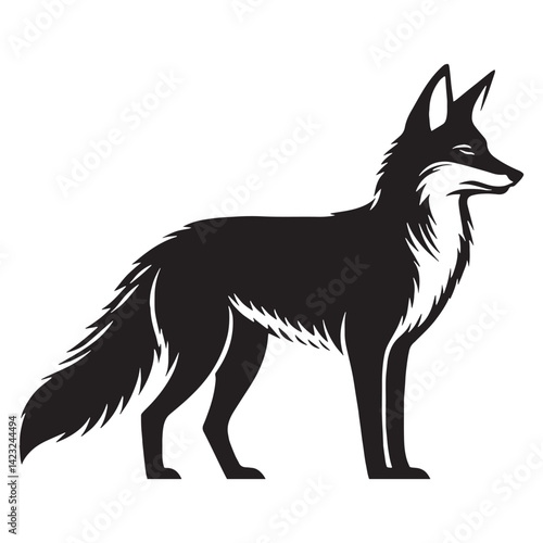 Abstract jackal silhouette illustration with distinctive vector design – jackal silhouette – jackal vector – jackal illustration – silhouette of jackal – jackal icon

