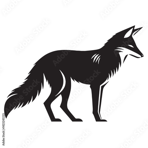 Modern jackal icon silhouette with geometric vector design elements – jackal silhouette – jackal vector – jackal illustration – silhouette of jackal – jackal icon

