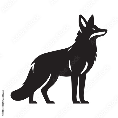 Distinctive jackal silhouette in vector style, perfect for nature-related designs – jackal silhouette – jackal vector – jackal illustration – silhouette of jackal – jackal icon

